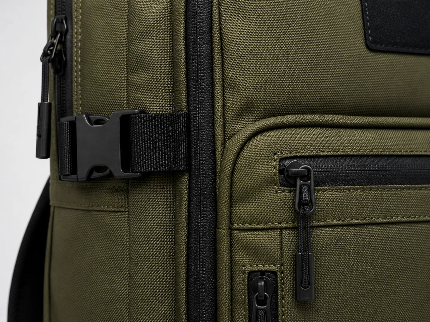 OEM travel backpack for outdoor brands with durable fabric and custom logo - material and zipper detail