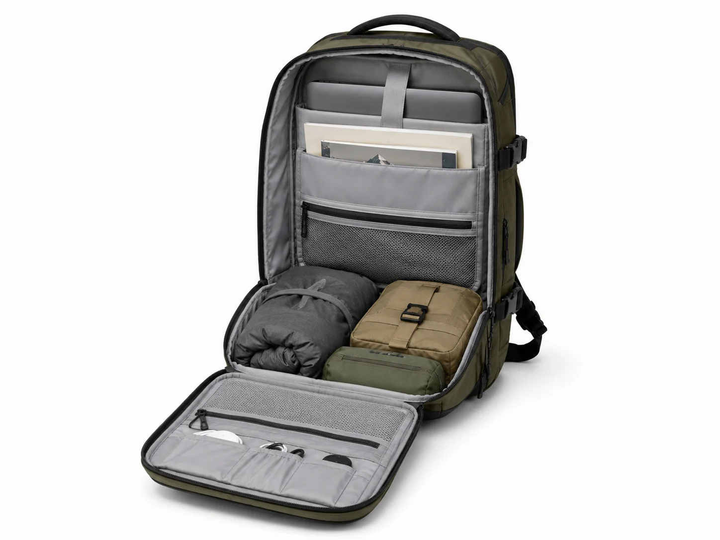 OEM travel backpack for outdoor brands with durable fabric and custom logo - custom logo and pocket detail