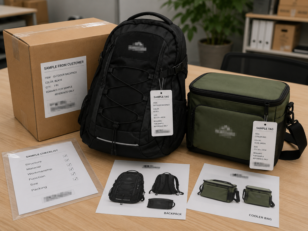 Buyer supplied bag sample used for OEM structure material and workmanship evaluation