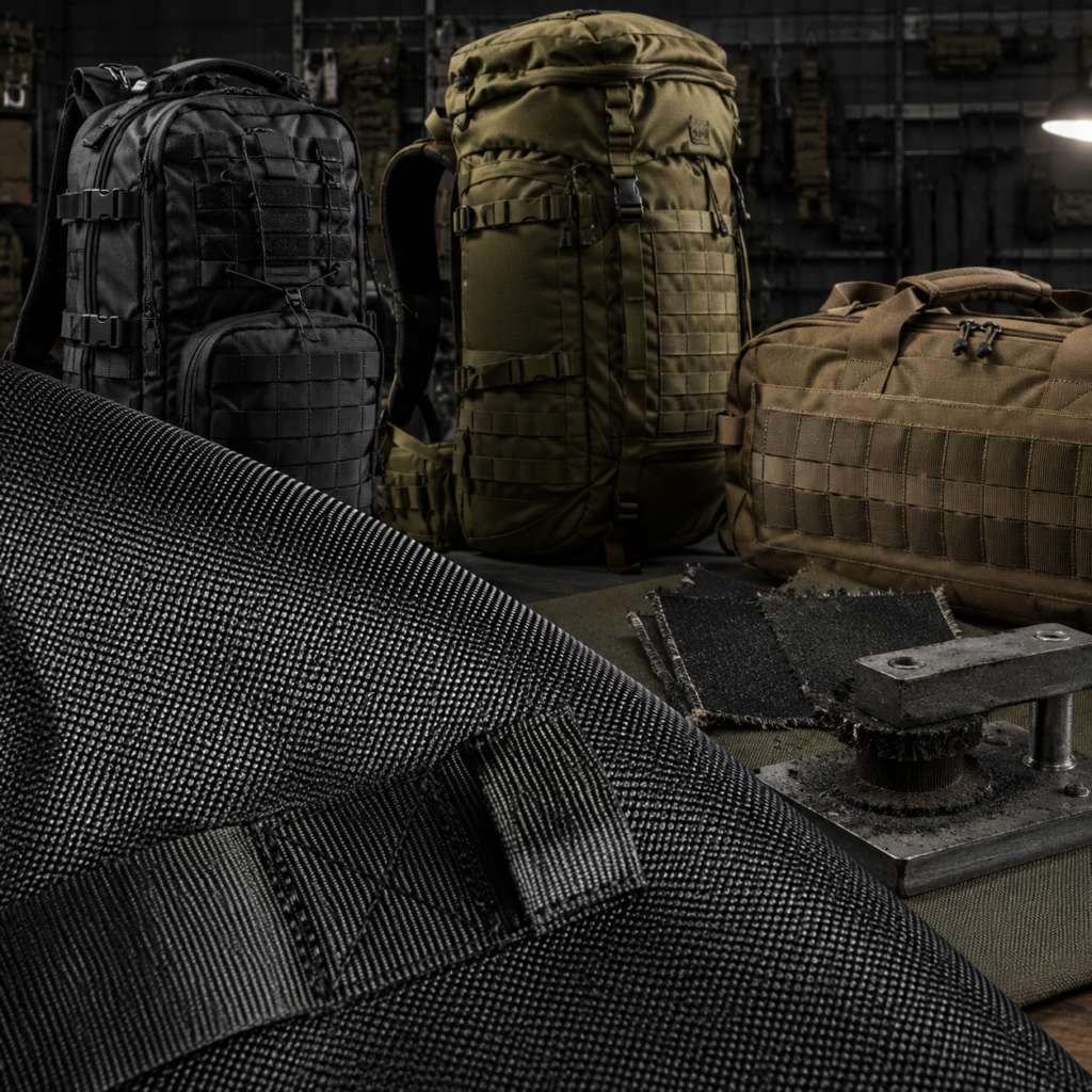 1680D Oxford fabric with tactical backpack applications reinforced webbing and abrasion-resistant construction.